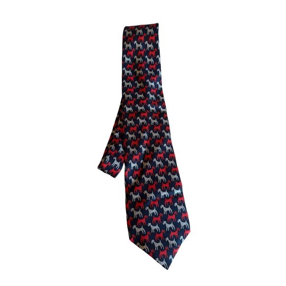 Christian Dior Paris Mens 100% Silk Vintage Horse Pattern Tie - Picture 1 of 4